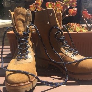 Brown lace up boots